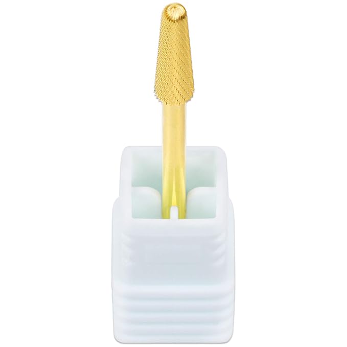 USA PANA Professional 3/32" Shank Size - Cone Shape Carbide Bit - Nail Drill Bit for Manicure Pedicure Tools Dremel Machine - Gold, Silver (Extra Fine, Gold)