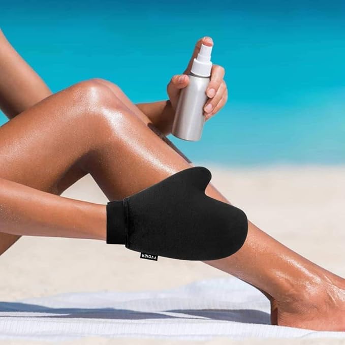 Self Tanning Mitt Applicator - Elastic Wrist Tan Mitt Applicator Microfibre Tanning Lotion Applicator Self Tanning Glove Sunless Tanning Mitt Streak Free Tan for Tanner Spray Mousse Lotions