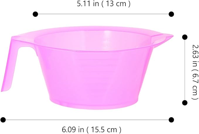 Hair Dye Bowl Transparent 2.6 Inch Salon Hair Color Mixing Bowl with Measurement Scales for Precise Dye Mixing and Highlighting
