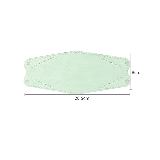 akgk KN95 Face Masks 50 Pack, 5-Ply Disposable Mint Green Face Mask Against PM 2.5 Smoke and Dust