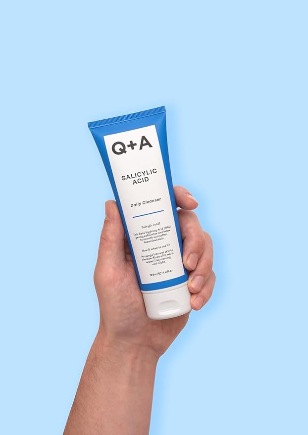 Q+A Salicylic Acid Daily Cleanser – Exfoliating Face Wash for Clear Skin, Targets Breakouts & Pore Congestion, Hydrating with Betaine & Allantoin, Vegan & Cruelty-Free, Made in UK, 125ml