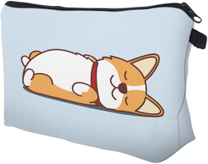 Deanfun Small Makeup Case - Cute and Waterproof Cosmetic Bag for Women(Corgi D5-55061)