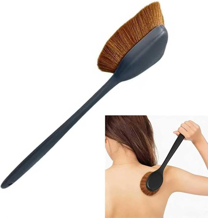 Self Tan Brush Long Handle Back Lotion Applicator, Nylon Bristle, Easy Reach & Washable Tool for Men & Women