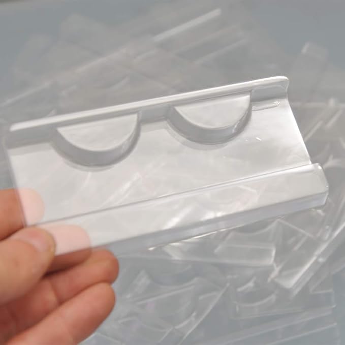 50 Pieces 25mm Rectangle Plastic Eyelash Trays Clear Lash Trays Holder Mink Lash Trays Eye Lash Tray for False Eyelashes Packaging Box Eyelash Storage Case Cosmetic Container Beauty Salons