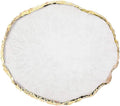 JASSINS Resin Nail Art Palette,Nail Art Painting Mixed Color Palette Gold Edge Nail Gel Color Makeup Display Board (White)