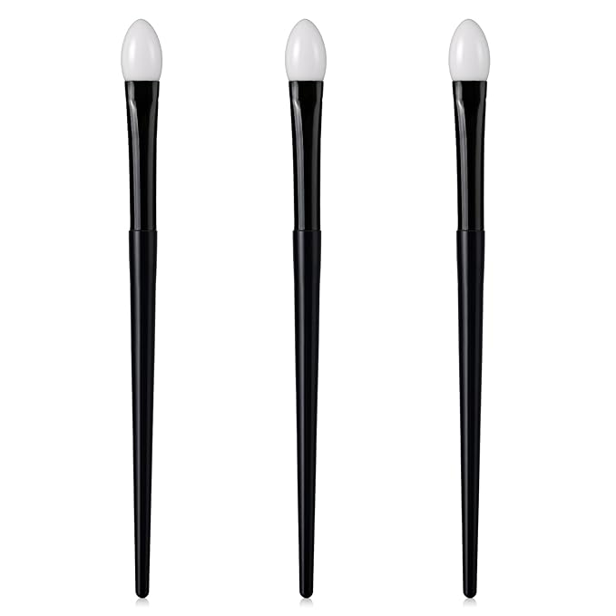 Silicone Eyeshadow Brush, Makeup Applicator Lip Mask Makeup Brushes Silica gel Makeup Eyebrow Lipstick Brushes Lip Mask Makeup Brushes for Liquid Eye Shadow Applying Cream(3Pcs)
