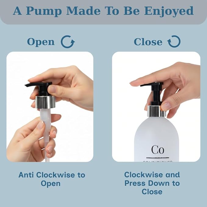 Shampoo & Conditioner Shower Dispenser Set, Pearl White - Empty Matte Plastic Bottles, 16.9 oz Pump Containers, Luxury Bathroom Decor, 3 Pack for Spa, Airbnb [White-Silver]