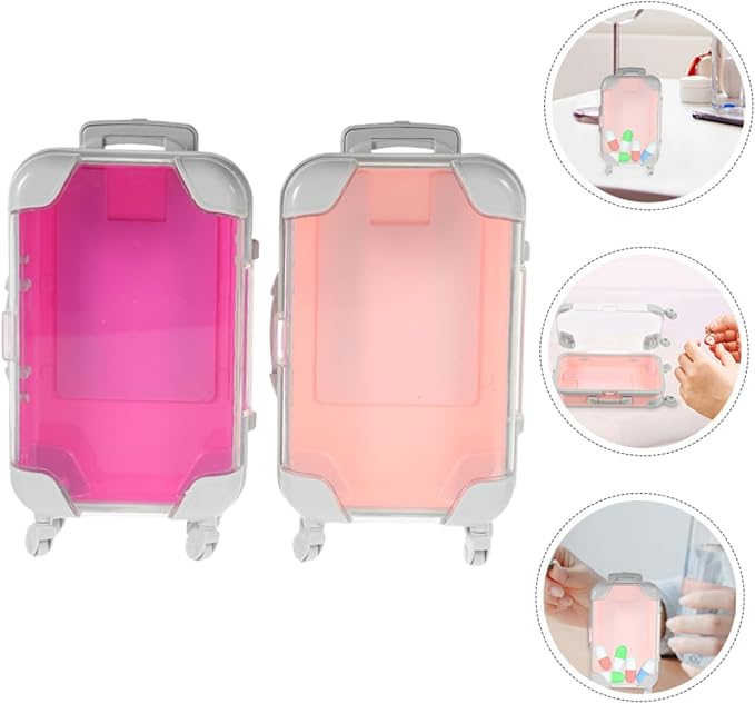 minkissy Mini Suitcase Bag for Women False Eyelashes Storage Case Small Makeup Case Travel Cosmetic Bag
