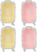 4Pcs 2 Colours Mini Suitcase Candy Boxes Plastic Suitcase Gift Box Eyelash Storage Organizer Luggage Empty False Lash Packaging Party Favor Case for Eyelashes Makeup Travel Accessories Women