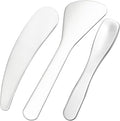 3pcs Mini Stainless Steel Makeup Spatula, Reusable Cosmetic Cream Spatulas Spoon, Skincare Scoop Applicator Facial Massage Beauty Tools for Mixing and Sampling Face Eye Cream- Silver