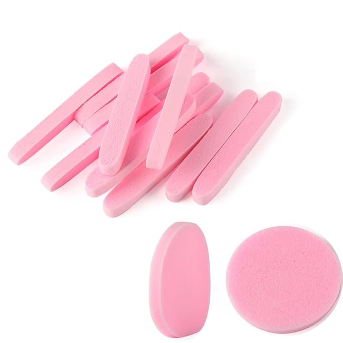 Facial Sponge Compressed,60 Pcs PVA Professional Makeup Removal Wash Round Face Sponges Spa Pads Exfoliating Cleansing for Women,Pink