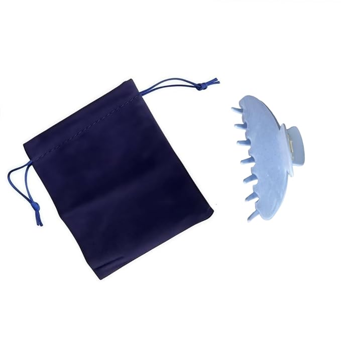 Durable Acetate Hair Clips - 4-Inch Sequin Blue Claw Clips for Fine and Thick Hair (Sequin Blue)
