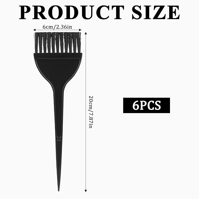 3 Pcs Hair Coloring Dye Brush, Hair Stylist Supplies Salon Accessories Applicator Brushes for Hairs DIY Tools (Plastic, Black)