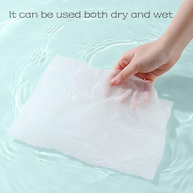 Disposable Face Towel Face Cloths for Washing Soft Cotton Dry Wipes Facial Cloths Towelettes for Washing and Drying, 200 Count Facial Tissue for Cleansing, Skincare and Makeup Remover