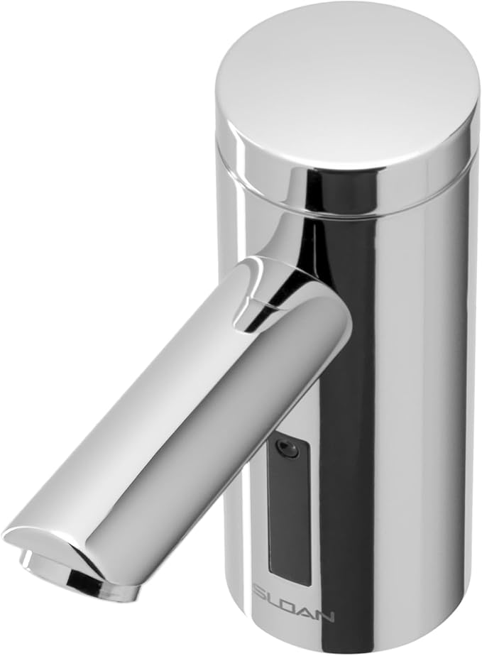 Sloan Optima EAF-200 Sensor Activated Touch-Free Faucet, Commercial Grade w/Mounting Hardware - 0.5 GPM Bluetooth Plug Adapter Hardwired Deck-Mounted Mid Body, Polished Chrome Finish, 3335050