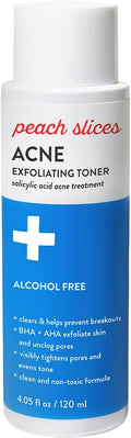 Peach Slices - Acne Exfoliating Toner (4.05 oz) - 2% Salicylic Acid Acne Treatment - Clear & Prevent Breakouts - Lactic & Glycolic Acid - Cucumber - Vegan, Cruelty Free, Korean Skin Care & Beauty