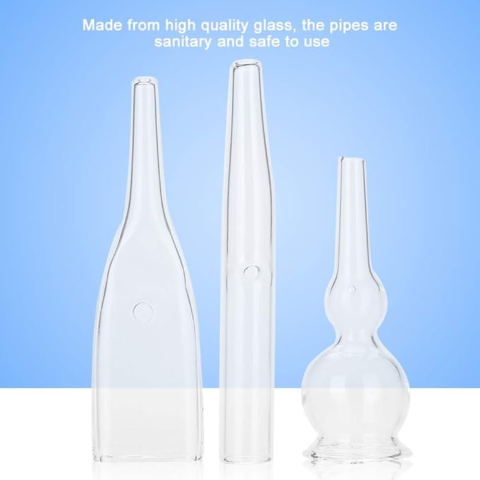 Vacuum Glass Tube, 3 Pcs Glass Pipes for Vacuum Face Cleanser Blackhead Removal Machine Accessories Deep Pore Cleaning Tools, Compatible with Most Suction Beauty Devices