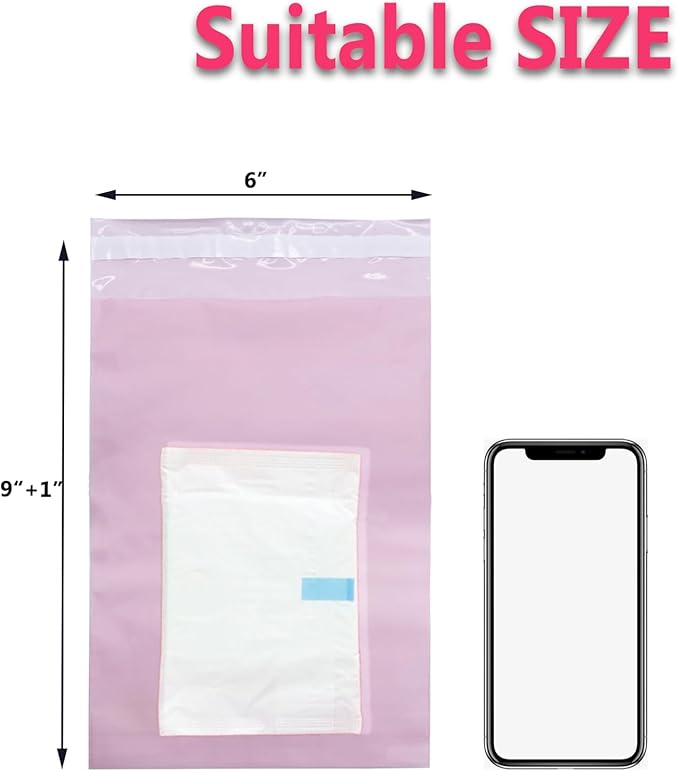 Sanitary Napkin Disposal Bags - Block Odors, Great Adhesion, Perfect Size - Feminine Hygiene Disposal Bags for Tampons and Pads Pink 100Pcs