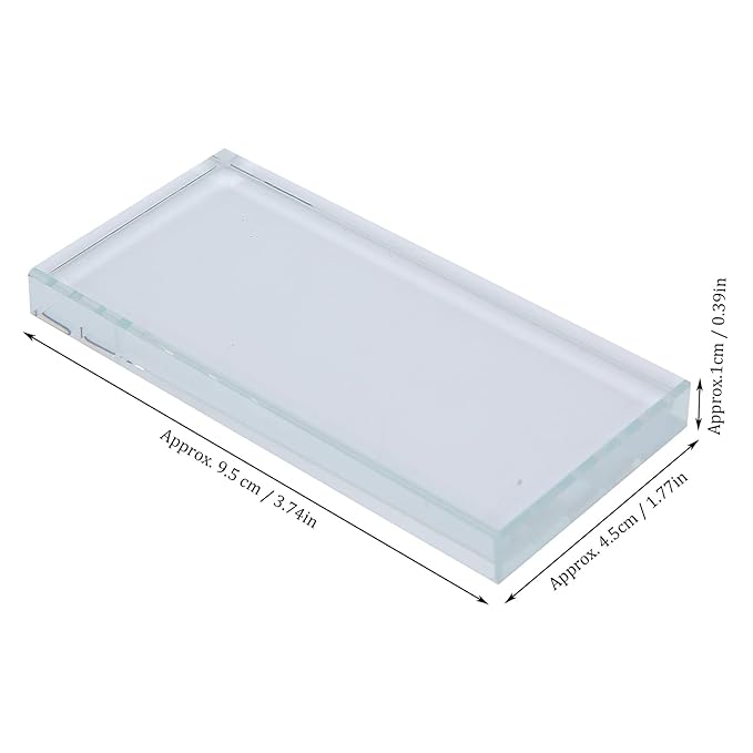 Nail Art Palette - High-Quality Glass Rectangle Makeup Blending and False Eyelash Glue Holder for Professional Use - Easy Color Mixing for Nail Art and Makeup