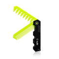 Protable Folding 2 in 1 Hair Comb Dence Tooth Comb Wide Tooth Comb Sparse Styling Pocket for Combing Straight hair Curly Hair Beards Mustaches for Men Barber Hairdresser (Green)