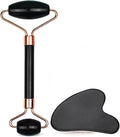 Gua Sha Facial Massage Tool and Roller Set, Facial Massager for Face, Neck, Arms, Eyes, Reduce Puffiness, Improve Wrinkles, Daily Self-Care Gift for Men and Women Emerald Green Pink White