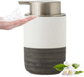 Ceramic Foam Hand Soap Dispenser, 12Oz Countertop Lotion Dispensers for Bathroom with Easy-to-Press Pump, Refillable Liquid Lotion Hand Soap Dispenser, Dish Soap Dispenser for Kitchen