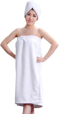 FakeFace Women Absorbent Microfiber Bath Towel Body Wrap Set Gym Spa Robe Dry Hair Cap Beach Pool Shower Dress Towel Cover up