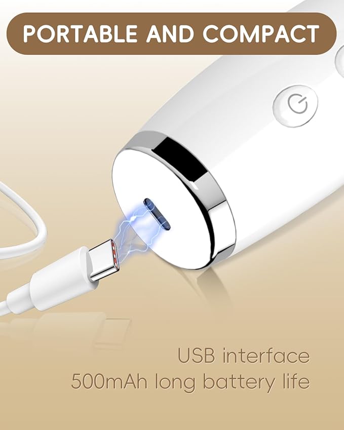 Rechargeable Blackhead Vacuum Pore Cleaner - 5 Attachments & 3 Suction Levels for Deep Facial Cleansing, USB-Powered Blackhead Remover for Women and Men (White)