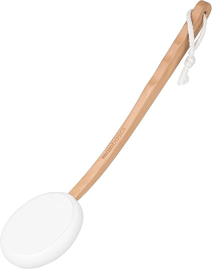 MainBasics Back Lotion Applicator - Long Handle, Washable, Ideal for Self and Elderly Use with Skin Cream, Medicine, Sunscreen, Moisturizer, Tanner, Lotion