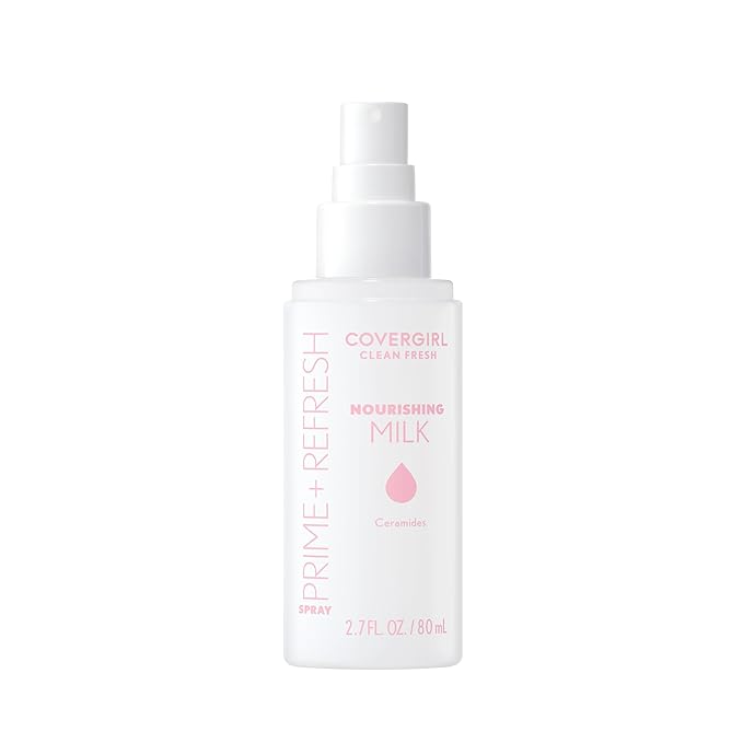 COVERGIRL Clean Fresh Nourishing Milk Spray - 100, Plumping, Moisturizing Face Mist, Dewy Finish, Vegan Formula