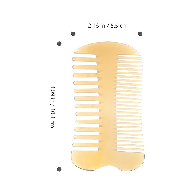 OX Horn Comb - Handmade Double-Sided Wide Tooth Anti-Static Massage Comb for Men & Women