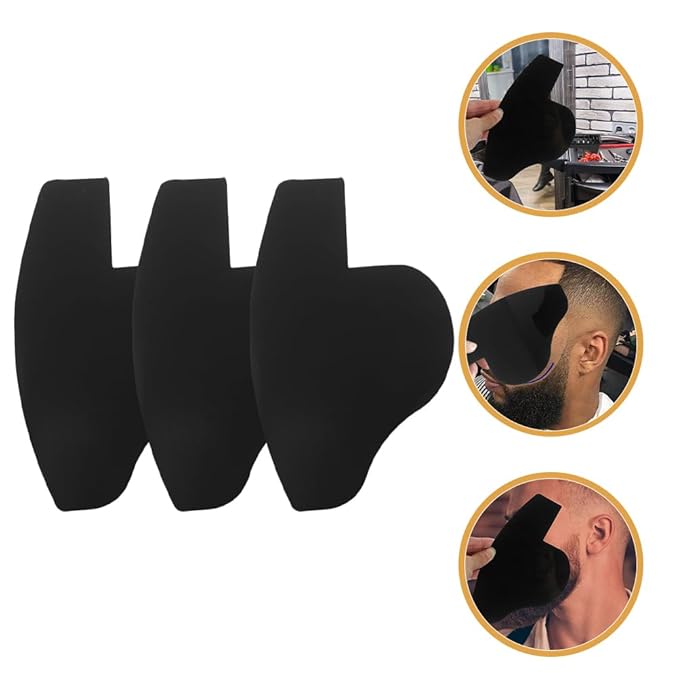 Beard Shaping Template and Hairline Enhancing Card for Men - 3Pcs Hairline Design Tool for Beard and Hair Styling with Durable Pvc Material Perfect for Precise Facial Hair Grooming