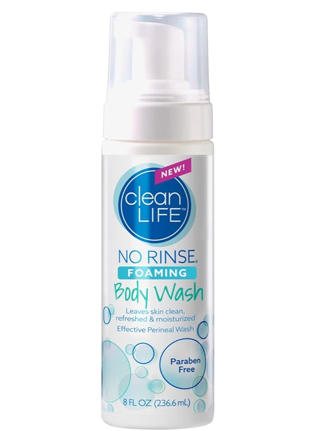 No-Rinse Foaming Body Wash - Waterless Foam Cleanser for Elderly, Adults, Kids, Infants & Caregiver - Rinse-Free for Sensitive Skin - Travel Size - Refreshed & Moisturized Skin - 8 fl oz (Pack of 1)