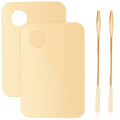 CANIPHA 2Pcs Acrylic Makeup Mixing Palette with 2 Pcs Makeup Spatula, Gold Foundation Mixing Tray Cosmetic Palette Mixer for Foundation, Eyeshadow, Lipsticks, Nail Art
