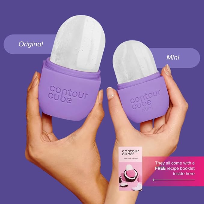 Contour Cube Original - Ice Roller for Sculpting & De-Puffing - Face Ice Roller & Massager with BPA-Free Silicone - Ice Mold for Face - Skin Care Tools for Daily Skincare (180ml) - Violet