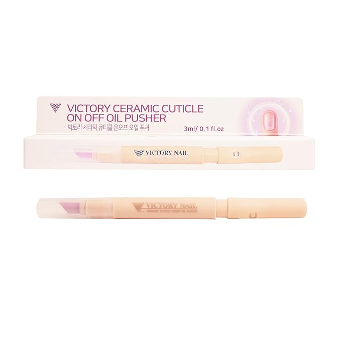 1PCS Ceramic Cuticle On/Off Oil Pusher Cuticle Pusher (Ivory)