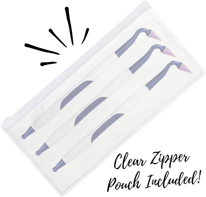 Gingival Stimulator - Flexible Rubber Tip Stimulator Massager Dental Tools, with Travel Zipper Pouch- 3 Pack Total