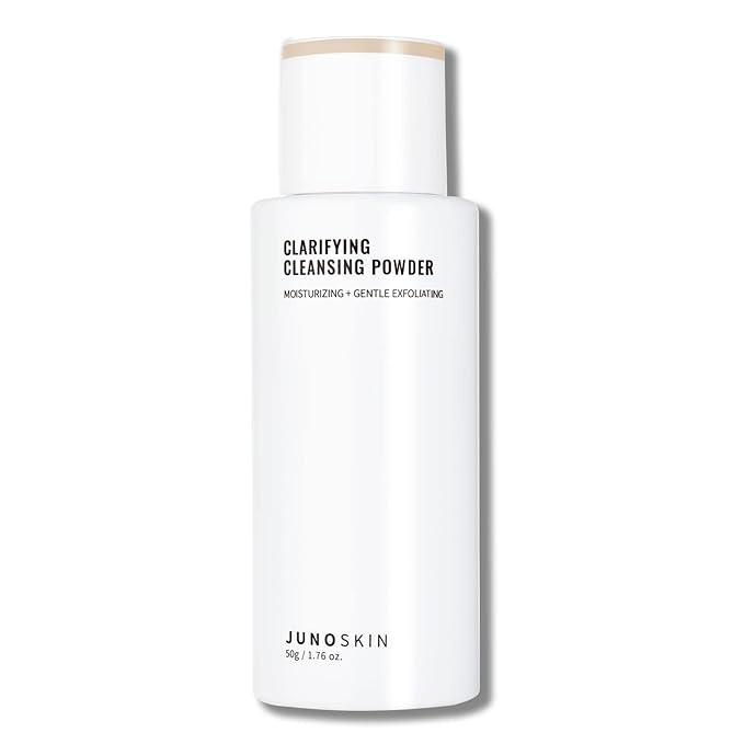 JUNO & Co. Cleansing Powder, Exfoliating Face Wash, 10-Ingredient Powder-to-Foam Cleanser with Hyaluronic Acid, Rice Extract, and Papain Enzyme, No Added Fragrance, 50 g / 1.76 oz.