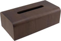 Geesatis Tissue Box Cover,Square Wood Tissue Box Holder, Rectangular Napkin Facial Tissues Holder for Bathroom Toilet Bedroom Living Room Table Desk Office Dresser, 1 Pcs Dark Brown 10.3"x5.5"x3.4"