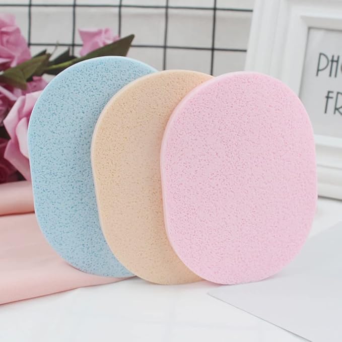 10 Pcs Facial Cleanning Sponges Oval Makeup Removal Cleanning Pad Powder Puff for Face Cleansing,Makeup Removal and Exfoliating
