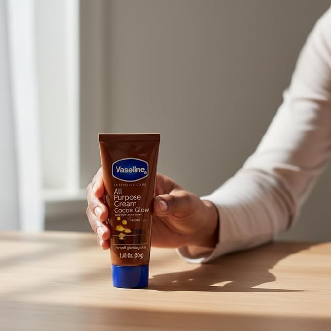 Vaseline All Purpose Cream Cocoa Glow, with Pure Cocoa Butter, 6-Pack, 1.41 FL Oz Each, 6 Tubes