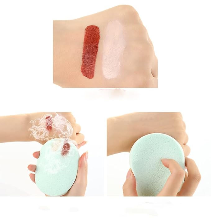 10 Pcs Facial Cleanning Sponges Oval Makeup Removal Cleanning Pad Powder Puff for Face Cleansing,Makeup Removal and Exfoliating