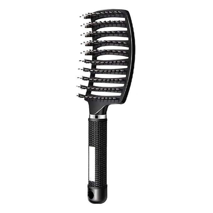 Magical Ultra Detangling Brush for Wet or Dry Hair, Detangler Brush, Fast Drying Styling Massage Hairbrush for Men, Women and Kids (Black)