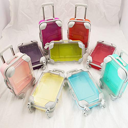HBZGTLAD 10pcs false eyelashes packaging box pink luggage lashes suitcase mink lashes packing fluffy and curly case empty (mixed colour)