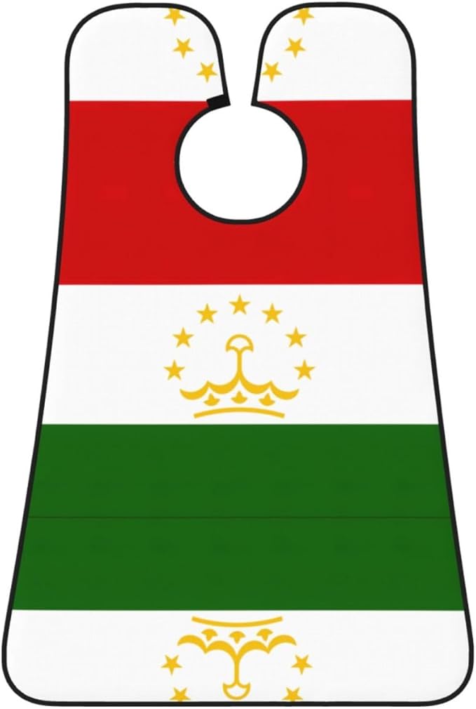 Flag Of Tajikistan Print Beard Bib Apron For Men, Beard Hair Catcher For Men Shaving Trimming,Beard Cape Cloth