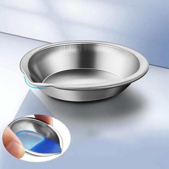 12 Pcs Stainless Steel Paint Trays Small Round Metal Palette Makeup Cosmetic Mixing Palette with 2 Pcs Plastic Pipettes for Artist Watercolors