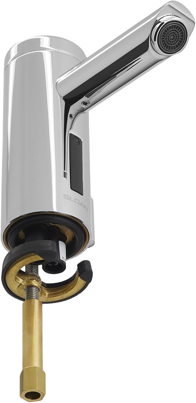 Sloan Optima EAF-200 Sensor Activated Touch-Free Faucet, Commercial Grade w/Mounting Hardware & Integrated Side Mixer - 0.5 GPM Bluetooth Hardwired Deck-Mounted Mid Body, Polished Chrome, 3335051