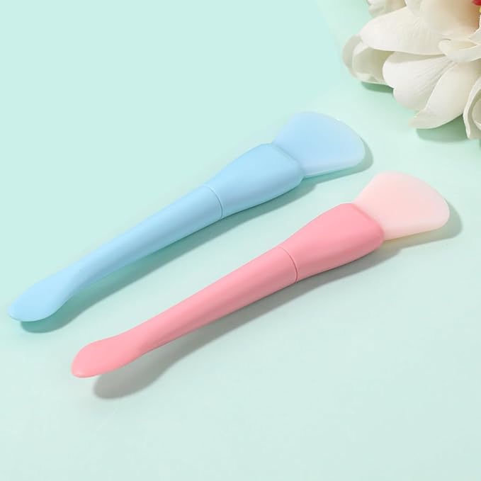 Silicone Face Mask Applicator, 2 Pcs Soft Skin Care Brush Double Head Moisturizers and Facial Mud Mask Applicator Face Cream Spoon Beauty Makeup Scrubber Facial Skin Care Tools for Apply Lotion