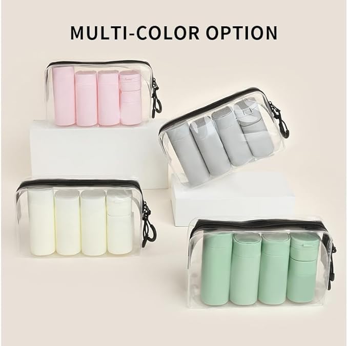 5 Pack Brief and Fashion Travel Bottles TSA Approved, BPA Free Travel Size Containers Refillable Squeeze Bottles for Cosmetic Shampoo Cream Conditioner … (Nordic bean purple)