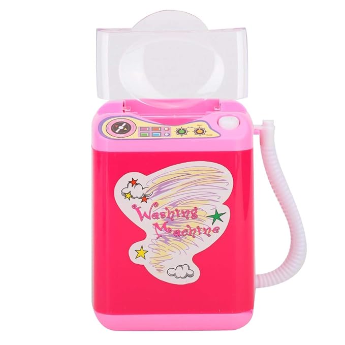 Simulation Electric Makeup Brush Cleaner Automatic Sponge Puff Washing Machine Cosmetic Tool for Kids Adults Rose Red